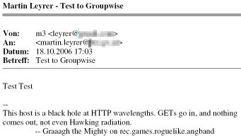 E-Mail Ausdruck mit GroupWise