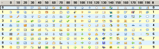 Table of column icons