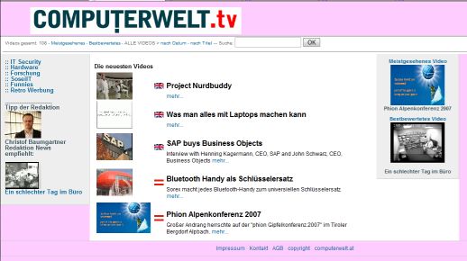Screenshot Computerwelt.tv