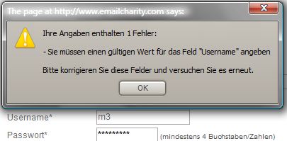 emailcharity error