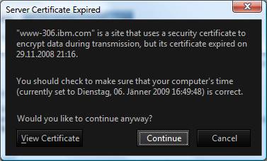 IBM expired certificate